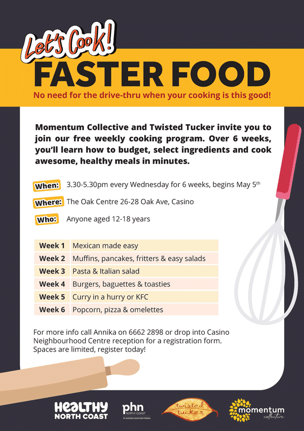 flyer promo for cooking course