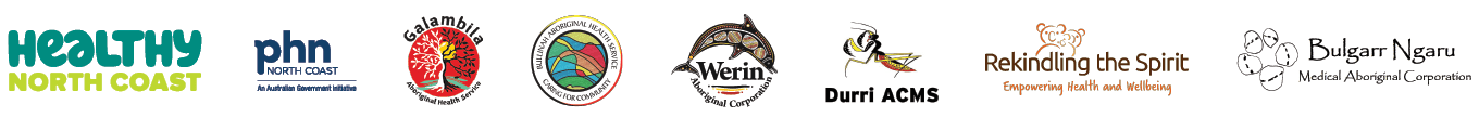 Logos for the Healthy North Coast Aboriginal Partnership